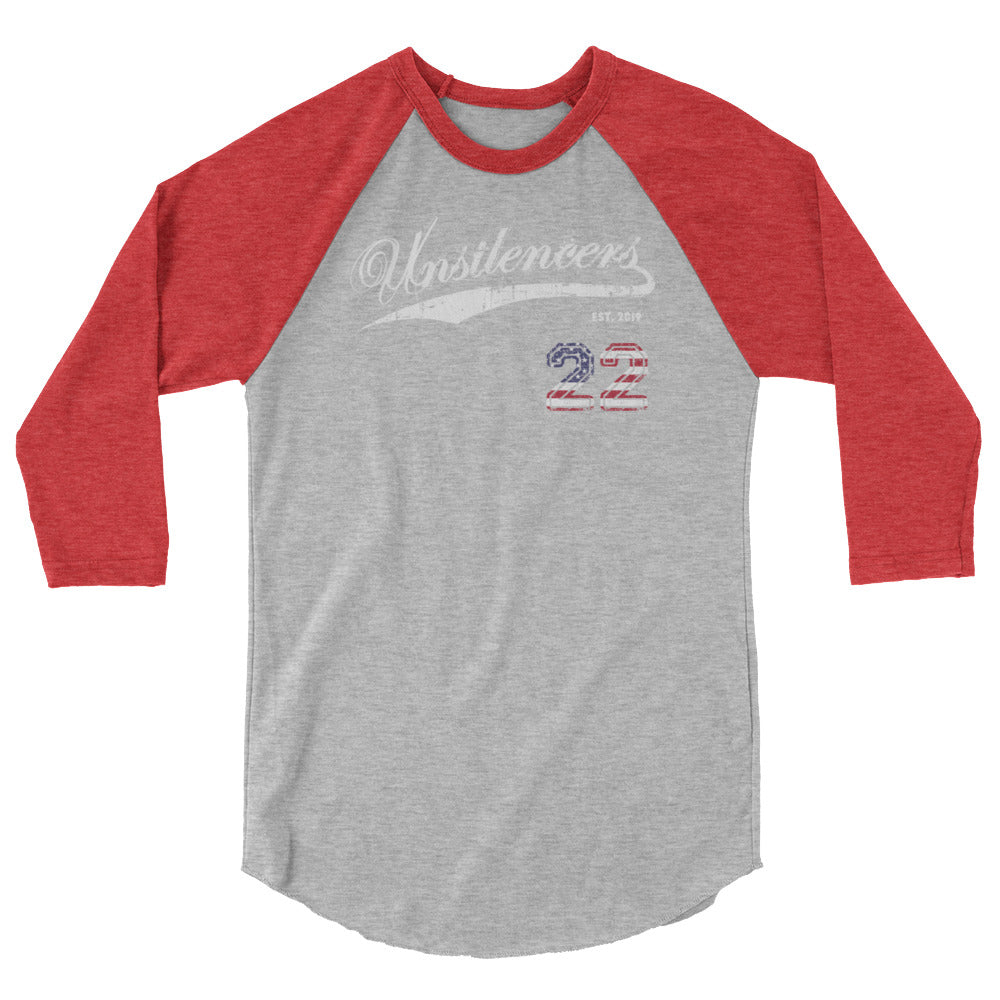 ENDING 22 Unsilencers Raglan Heather Grey-Heather Red Front