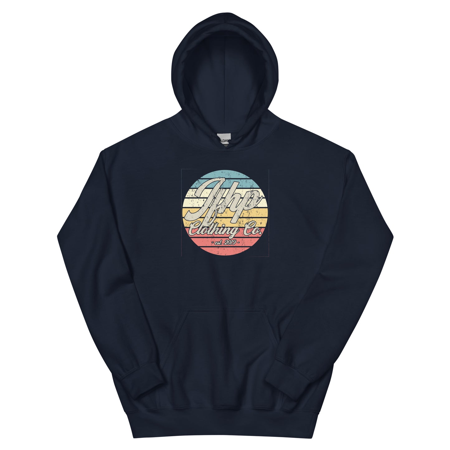 Retro Beach Style Hoodie Navy Front