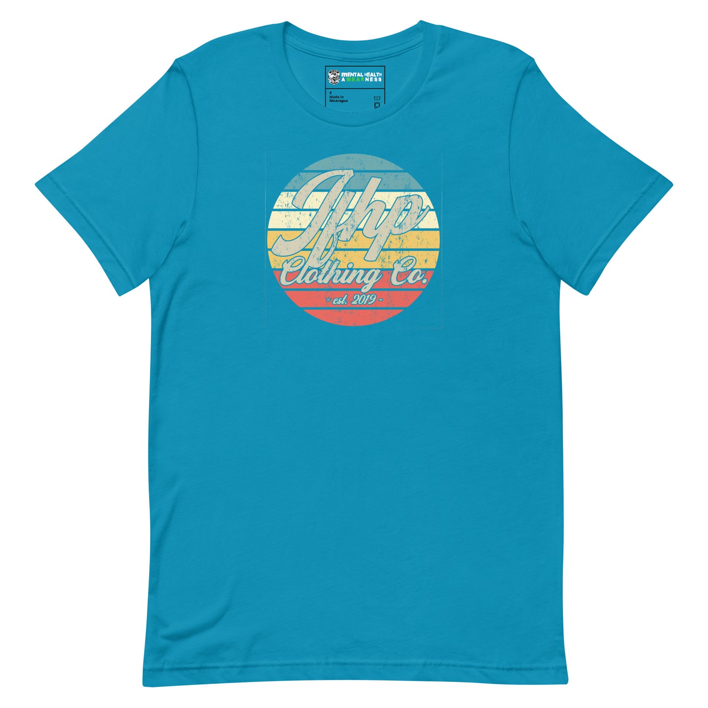 Retro Beach Style T-Shirt Aqua Front