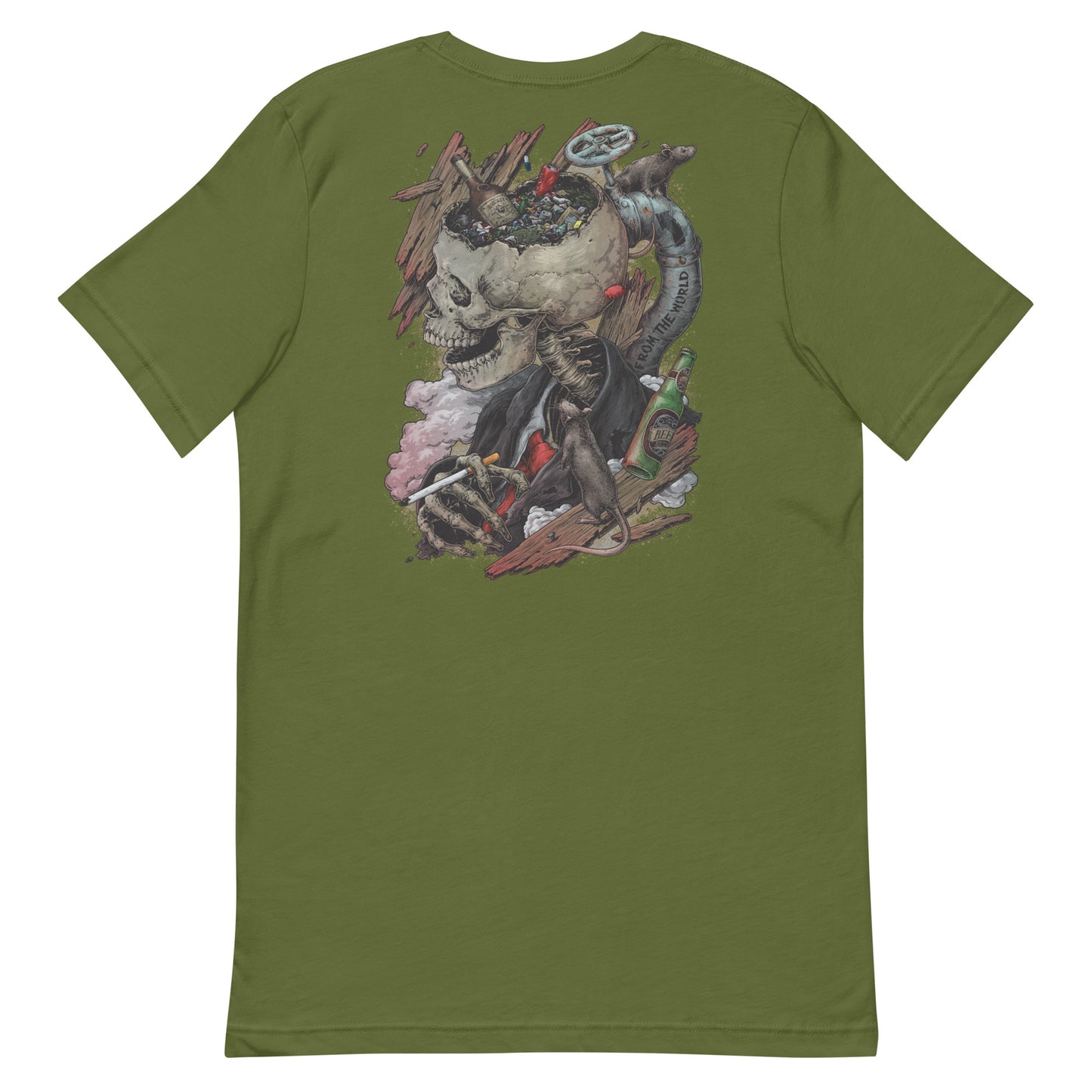 From The World T-Shirt Olive Back