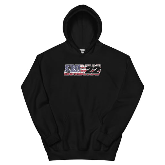 ENDING 22 US Flag Inlay Edition Hoodie Black Front