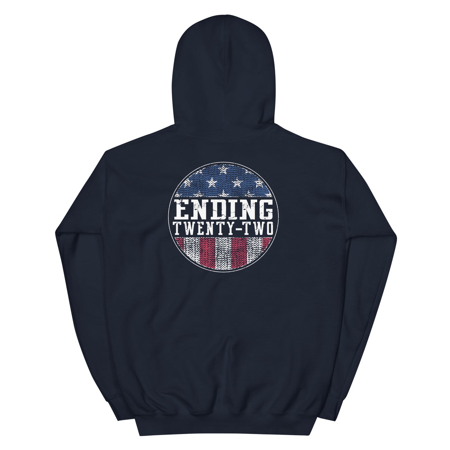 ENDING 22 Rounded Hoodie Navy Back