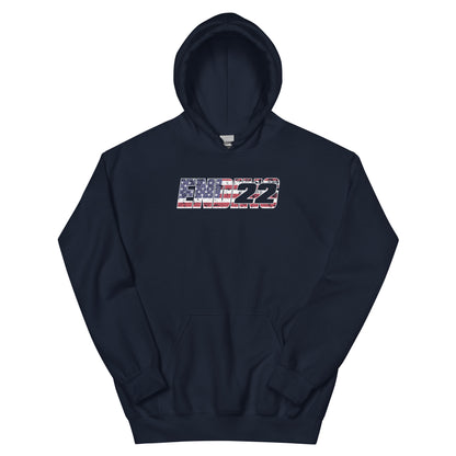 ENDING 22 US Flag Inlay Edition Hoodie Navy Front