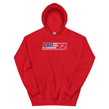ENDING 22 US Flag Inlay Edition Hoodie Red Front