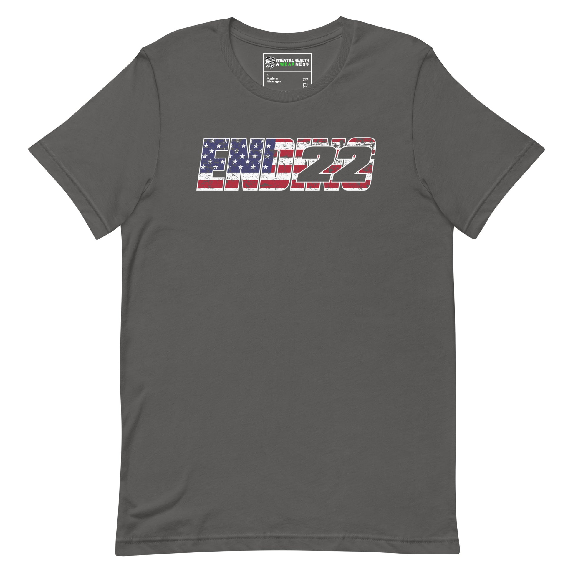 ENDING 22 US Flag Inlay Edition T-Shirt Asphalt Front