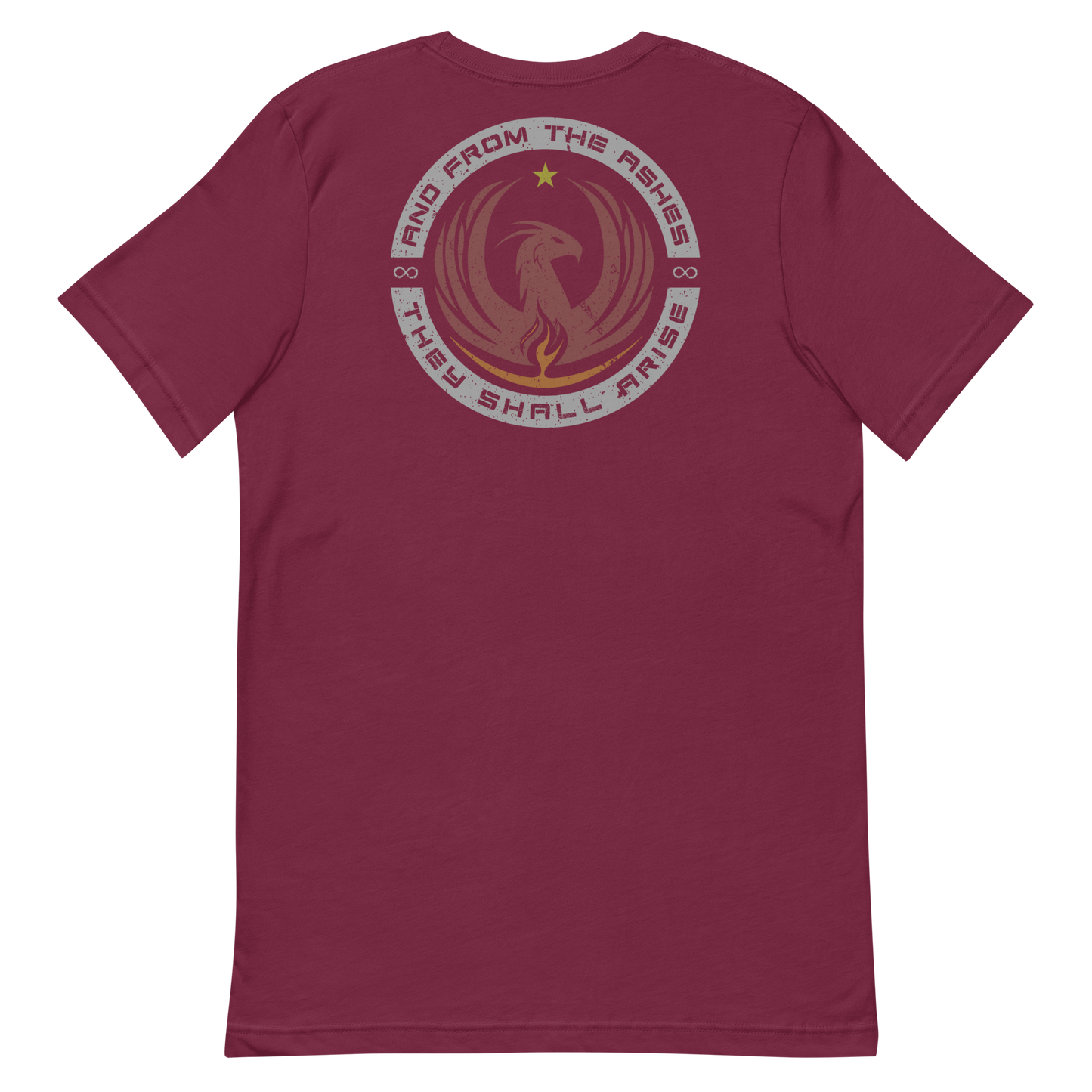 And From The Ashes Maroon T-Shirt Back