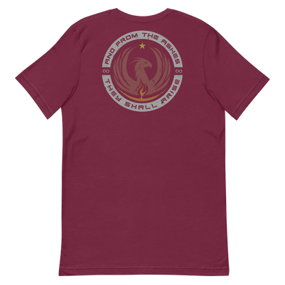 And From The Ashes Maroon T-Shirt Back
