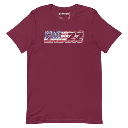 ENDING 22 US Flag Inlay Edition T-Shirt Maroon Front