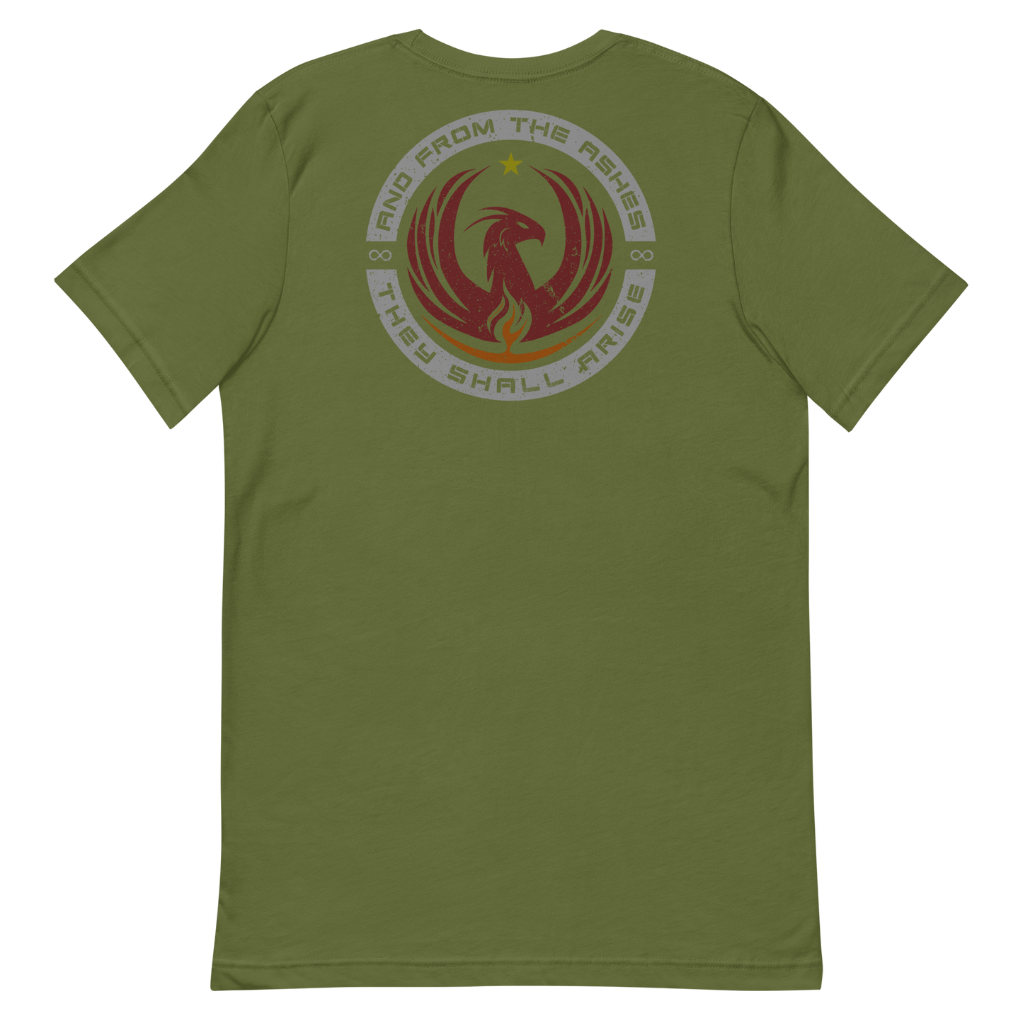 And From The Ashes Olive T-Shirt Back