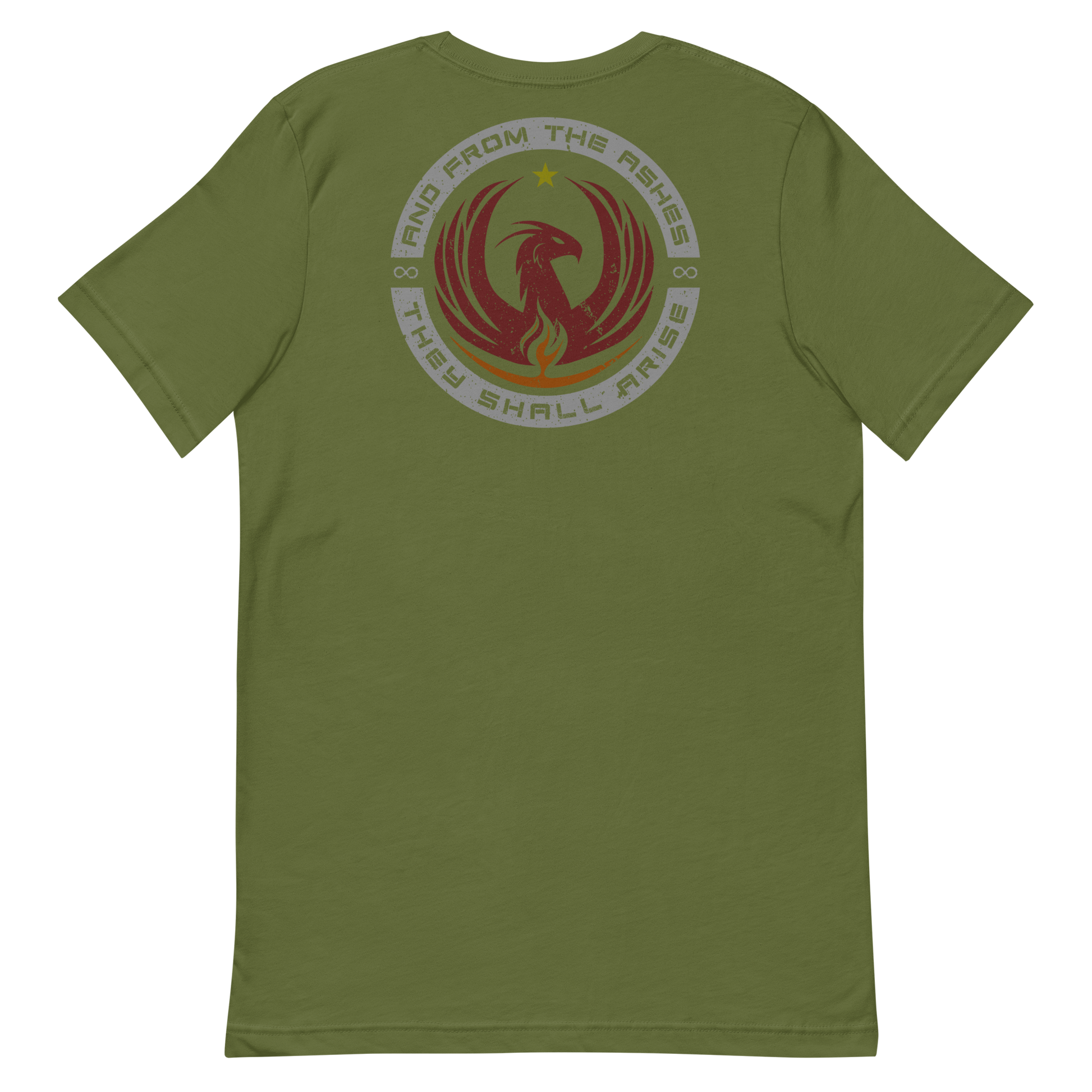 And From The Ashes Olive T-Shirt Back